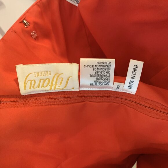 Grad Dress, Size 6, Light Red / Reddish-Orange, Tiffany Designs - Picture 5 of 9
